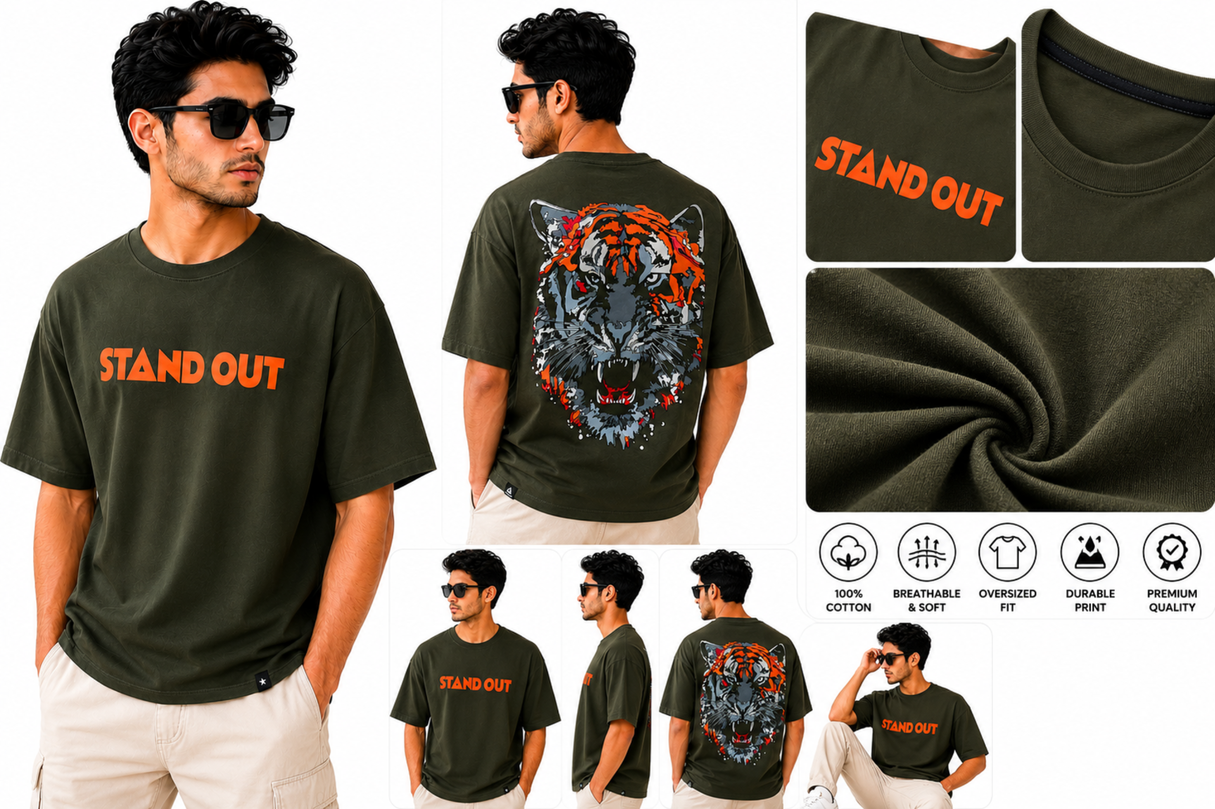 3D PRINT COTTON T SHIRT